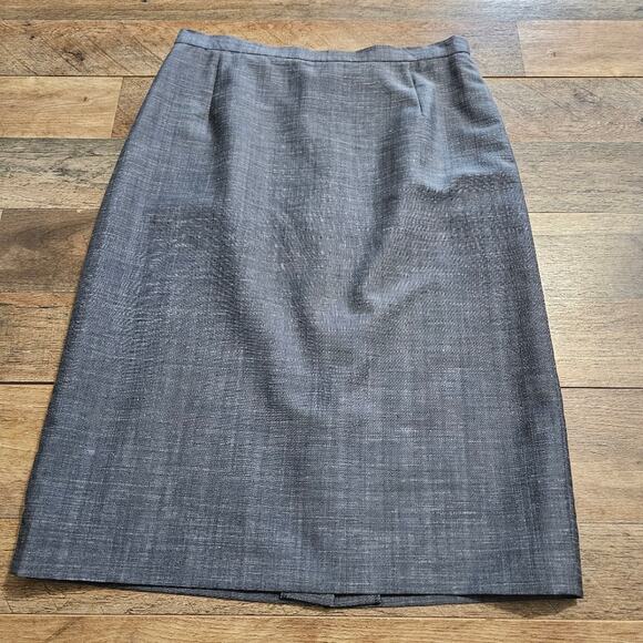 Escada Skirt Womens Gray EU 42 Wool Mohair Pencil Knee Length Corpcore US 12 - Picture 2 of 16